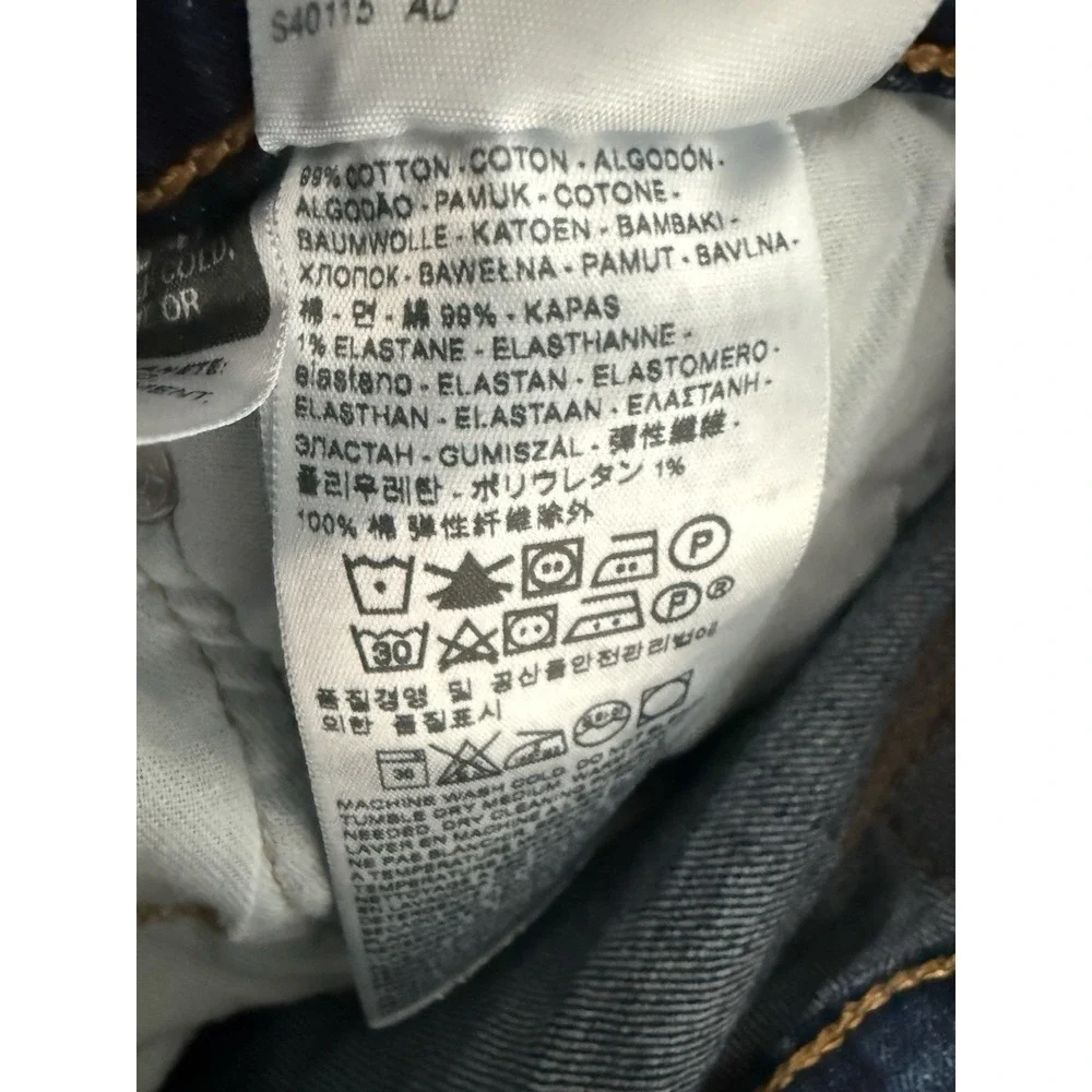 Levis 505 Mens 38x30 Blue Denim Regular Straight Fit‎ Dark Wash